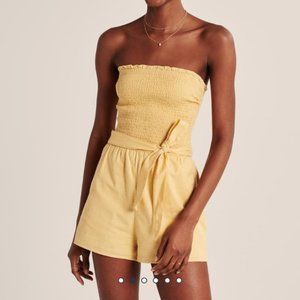 Abercrombie & Fitch Strapless Smocked Romper